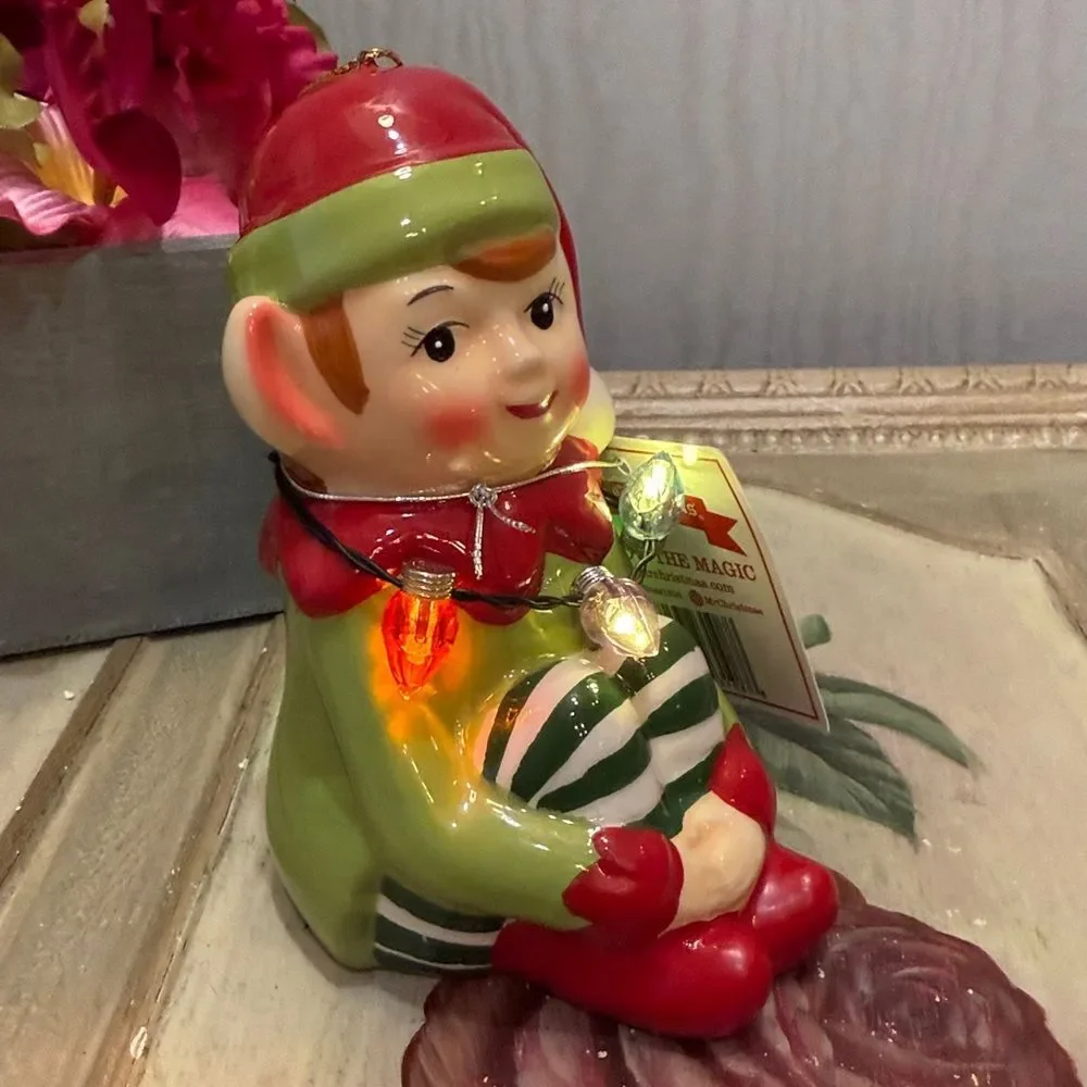 Mr. Christmas Follow the Magic Lighted Elf Ornament